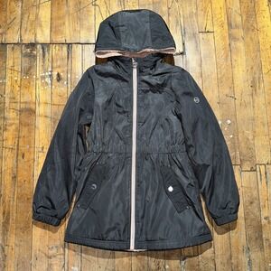 Michael Kors Jacket Girls Size 14 Green Fleece Lined Hooded Full Zipper Outdoor